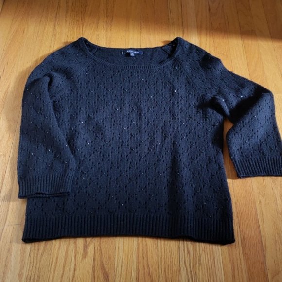 Anne Klein black beaded sweater - Picture 2 of 15